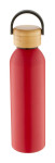 Obrázek Červená hliník. sport. láhev s bambus.víčkem,600 ml