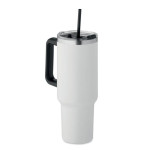 Obrázek Bílý termohrnek z rec. nerezu s uchem 1,2L