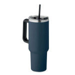 Obrázek Námořně modrý termohrnek z rec. nerezu s uchem 1,2L