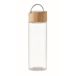Obrázek Transp. skleněná láhev 500ml, bambus. víčko a rukojeť