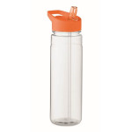 Obrázek Láhev RPET 650ml s brčkem, oranžové víčko