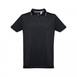 Obrázek  Pánské dvoubarevné bavlněné polo tričko L - černá