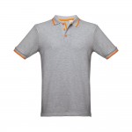 Obrázek  Pánské dvoubarevné bavlněné polo tričko L - světle šedá