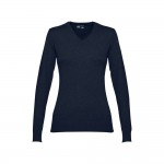 Obrázek  Dámský svetr s výstřihem do V z bavlny a polyamidu XL - námořnická modrá