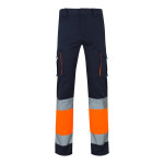 Obrázek Dvoubarevné strečové kalhoty s mnoha kapsami (240 g/m?), z bavlny (46 %), EME (38 %) a polyesteru (16 %) 4XL - modrá/oranžová