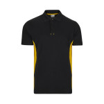 Obrázek Dvoubarevná piké polokošile (180 g/m?), krátký rukáv, z bavlny (60 %) a polyesteru (40 %) 2XL - černá/žlutá