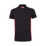 Obrázek Dvoubarevná piké polokošile (180 g/m?), krátký rukáv, z bavlny (60 %) a polyesteru (40 %) 2XL - černá/červená