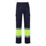 Obrázek Dvoubarevné keprové kalhoty s více kapsami (210 g/m?), z bavlny (20 %) a polyesteru (80 %) 4XL - modrá/žlutá