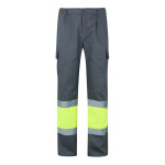 Obrázek Dvoubarevné keprové kalhoty s více kapsami (210 g/m?), z bavlny (20 %) a polyesteru (80 %) 5XL - šedá/žlutá
