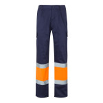 Obrázek Dvoubarevné keprové kalhoty s více kapsami (210 g/m?), z bavlny (20 %) a polyesteru (80 %) 4XL - modrá/oranžová