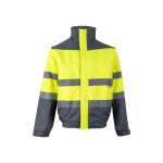 Obrázek Dvoubarevná vycpaná bunda (180 g/m?) z polyesteru (100 %) s PU zátěrem XL - šedá/žlutá