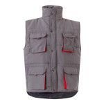 Obrázek Vycpaná vesta, dvoubarevná, vícekapsová (120 g/m?), z polyesteru (100 %) 3XL - šedá/červená