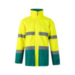 Obrázek Dvoubarevná parka (190 g/m?), z polyesteru (100 %), s PU zátěrem S - zelená/žlutá
