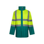 Obrázek Dvoubarevná parka 4v1 (180g/m?), z polyesteru (100%) s PU zátěrem S - zelená/žlutá