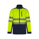 Obrázek Dvoubarevná softshellová bunda (280 g/m?), z polyesteru (96 %) a elastanu (4 %) XL - modrá/žlutá