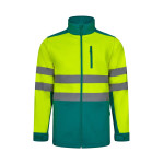 Obrázek Dvoubarevná softshellová bunda (280 g/m?), z polyesteru (96 %) a elastanu (4 %) 3XL - zelená/žlutá
