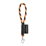 Obrázek SET Lanyard TUBE Short (? 7 mm) s karabinou 9 mm - černá/oranžová