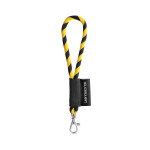 Obrázek SET Lanyard TUBE Short (? 7 mm) s karabinou 9 mm - černá/žlutá