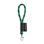 Obrázek SET Lanyard TUBE Short (? 7 mm) s karabinou 9 mm - černá/zelená
