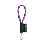Obrázek SET Lanyard TUBE Short (? 7 mm) s karabinou 9 mm - fluorescenční růžová/královská modrá