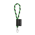 Obrázek SET Lanyard TUBE Short (? 7 mm) s karabinou 9 mm - fluorescenční zelená/černá