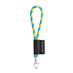 Obrázek SET Lanyard TUBE Short (? 7 mm) s karabinou 9 mm - žlutá/světle modrá
