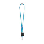 Obrázek SET Lanyard NAUTIC Long (? 7 mm) s karabinou ve tvaru D 55 mm a bezpečnostní sponou ? 7 mm - 304 - světle modrá