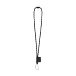 Obrázek SET Lanyard NAUTIC Long (? 7 mm) s karabinou ve tvaru D 55 mm a bezpečnostní sponou ? 7 mm - černá/bílá