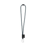 Obrázek SET Lanyard NAUTIC Long (? 7 mm) s karabinou ve tvaru D 55 mm a bezpečnostní sponou ? 7 mm - černá/královská modrá