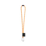 Obrázek SET Lanyard TUBE Long (? 7 mm) s karabinou ve tvaru D 55 mm a bezpečnostní sponou ? 7 mm - fluorescenční žlutá/fluorescenční oranžová