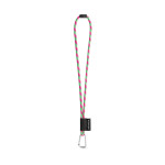 Obrázek SET Lanyard TUBE Long (? 7 mm) s karabinou ve tvaru D 55 mm a bezpečnostní sponou ? 7 mm - fluorescenční zelená/fluorescenční růžová