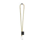 Obrázek SET Lanyard TUBE Long (? 7 mm) s karabinou ve tvaru D 55 mm a bezpečnostní sponou ? 7 mm - fluorescenční zelená/oranžová
