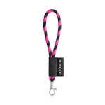 Obrázek SET Lanyard TUBE Short (? 7 mm) s karabinou 9 mm - černá/růžová