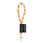 Obrázek SET Lanyard TUBE Short (? 7 mm) s karabinou 9 mm - fluorescenční žlutá/fluorescenční oranžová