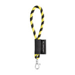 Obrázek SET Lanyard TUBE Short (? 7 mm) s karabinou 9 mm - fluorescenční žlutá/černá