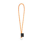 Obrázek SET Lanyard TUBE Long (? 7 mm) s kroužkem ? 32 mm - fluorescenční žlutá/fluorescenční oranžová