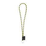 Obrázek SET Lanyard TUBE Long (? 7 mm) s kroužkem ? 32 mm - fluorescenční žlutá/černá