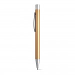 Obrázek  Hliníkové kuličkové pero s klipem - saténově zlatá