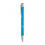 Obrázek  Kuličkové pero v hliníkovém a gumovém provedení - světle modrá