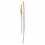 Obrázek  Kovové kuličkové pero s lesklým tělem a klipem - zlatá