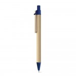 Obrázek  Kuličkové pero z kraftového papíru s klipem - modrá