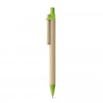 Obrázek  Kuličkové pero z kraftového papíru s klipem - světle zelená