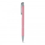 Obrázek  Hliníkové kuličkové pero s klipem - světle růžová