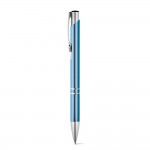 Obrázek  Hliníkové kuličkové pero s klipem - světle modrá