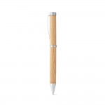 Obrázek  Kuličkové pero Bamboo s otočným mechanismem a kovovým klipem - přírodní