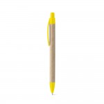Obrázek  Kuličkové pero z kraftového papíru s klipem - žlutá