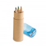 Obrázek  Krabička na tužky se 6 pastelkami s ořezávátkem - modrá