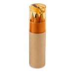 Obrázek  Krabička na tužky se 6 pastelkami s ořezávátkem - oranžová