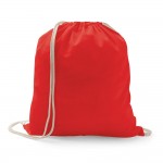 Obrázek  100% bavlněná stahovací taška - červená
