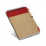 Obrázek  Spirálový kapesní zápisník s recyklovaným papírem - červená